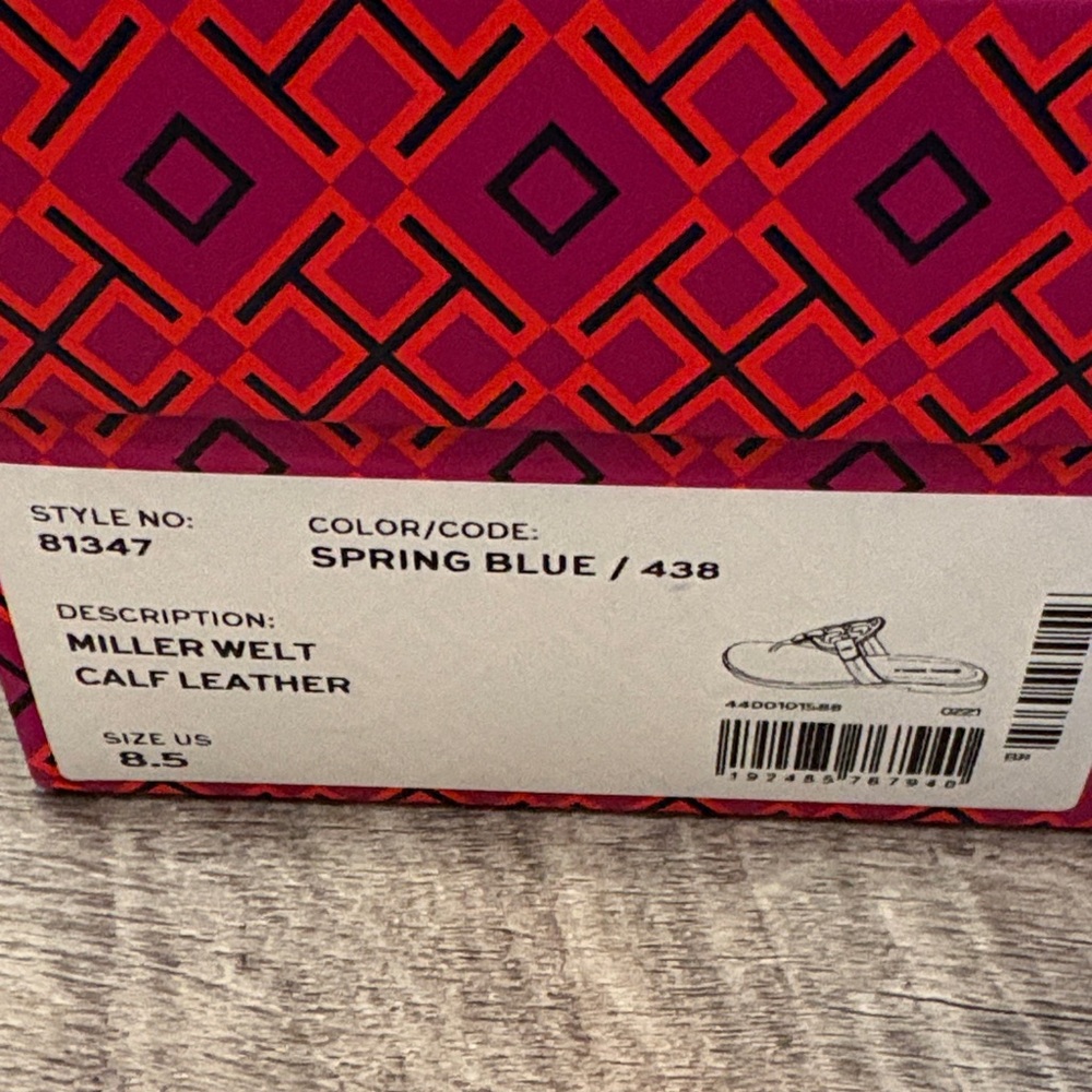 Tory Burch BRAND NEW Spring Blue Miller Sandals - Picture 3 of 13